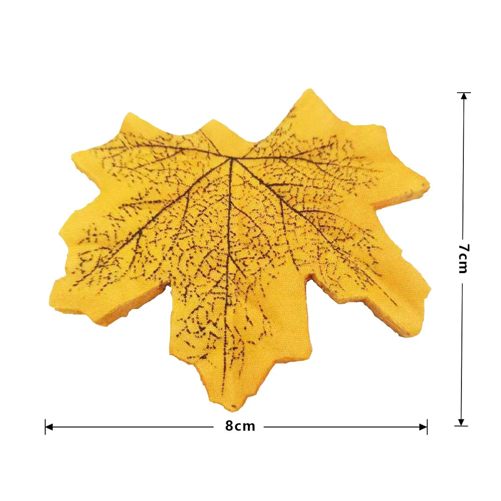 Dlight Decor Maple Leaves Set for Autumn Wall and Table Decor 8cm Yellow 50pcs