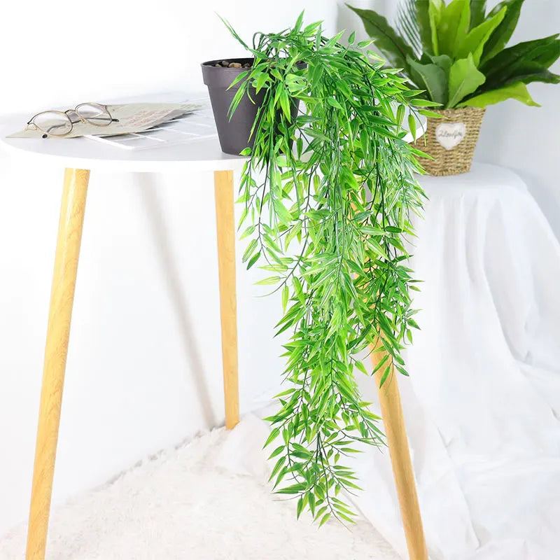 Dlight Decor 105cm Hanging Bamboo Leaf Vine for Garden and Home Wall Decor