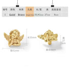 Brass European Angel Cabinet Handles - Vintage Gold Knobs for Wardrobes Dressers and Drawers Angle-1 Knobs