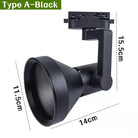 E27 LED Track Light Holder Base - 2-Wire Rotatable Ceiling Rail Lamp Fittings A Black ceiling light