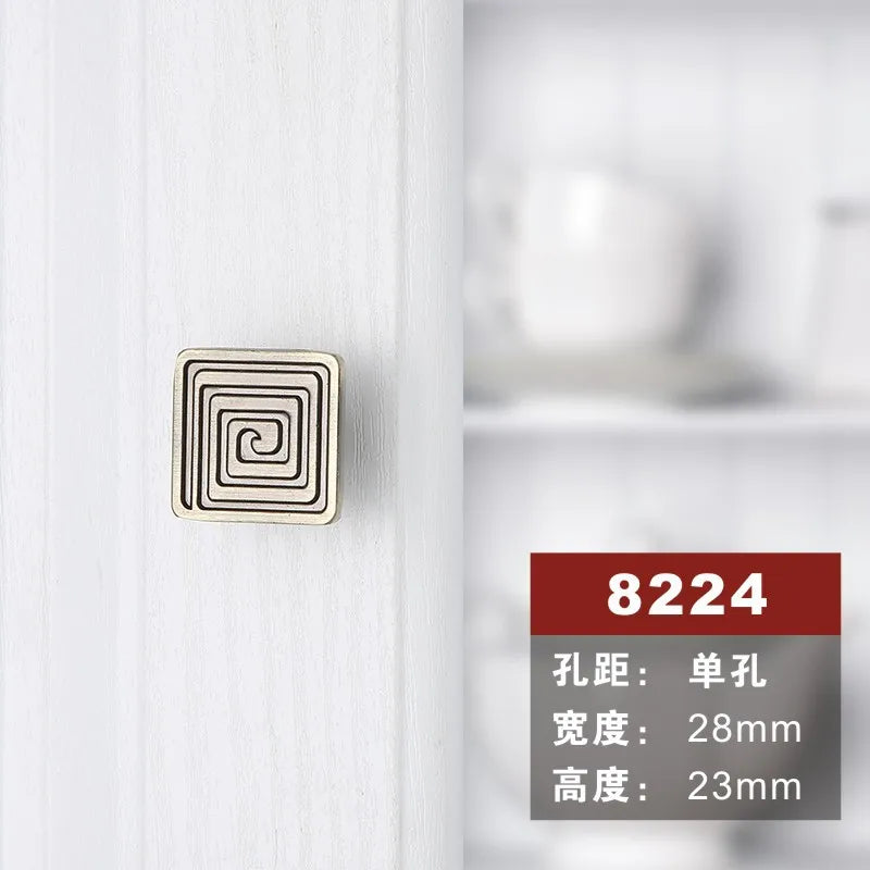 Antique Bronze Cabinet Knobs and Handles – Vintage Furniture Hardware 8224 single hole Handles