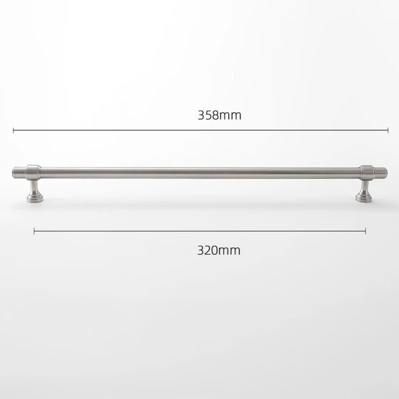 Brushed Nickel Brass Furniture Handles – Matte Silver Cabinet Pulls and Drawer Bars 358mm Handle