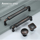 Retro Bronze and Black-Red Cabinet Handles - Nordic Square Zinc Alloy Pulls for Wardrobes and Furniture Handles