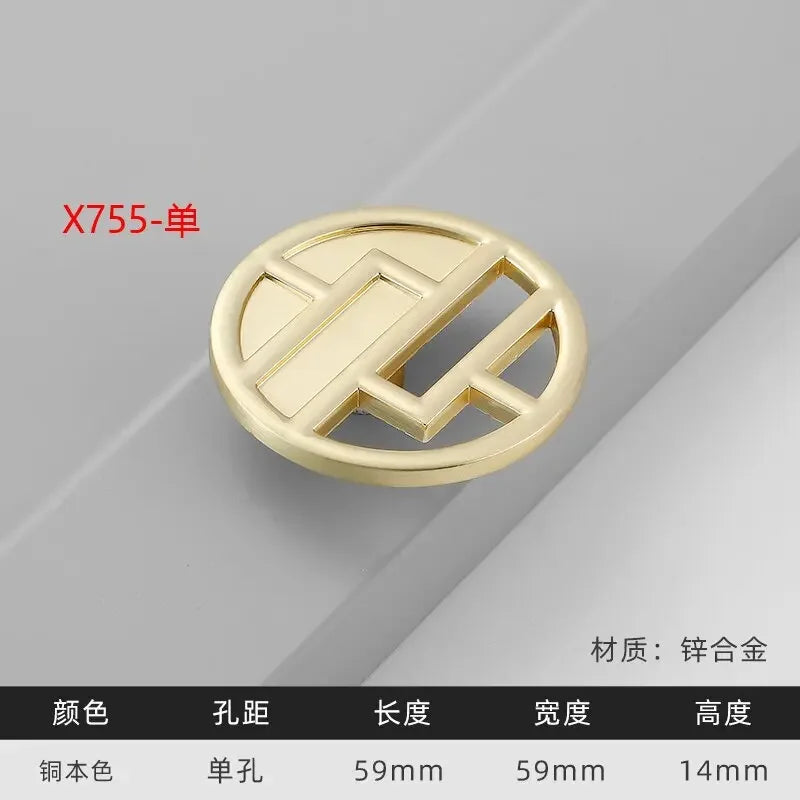 Modern Gold Kitchen Cupboard Drawer Handles – Chinese Style Decorative Knobs X755- Handles
