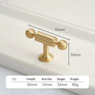 Satin Brushed Gold Brass Cabinet Handles – Modern Wardrobe and Drawer Knobs with French Style 2040-050 Handles