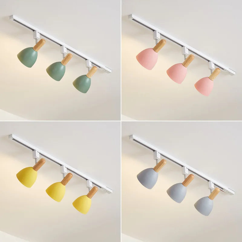 15W Modern Nordic Wooden LED Track Light - Ceiling Spotlight ceiling light