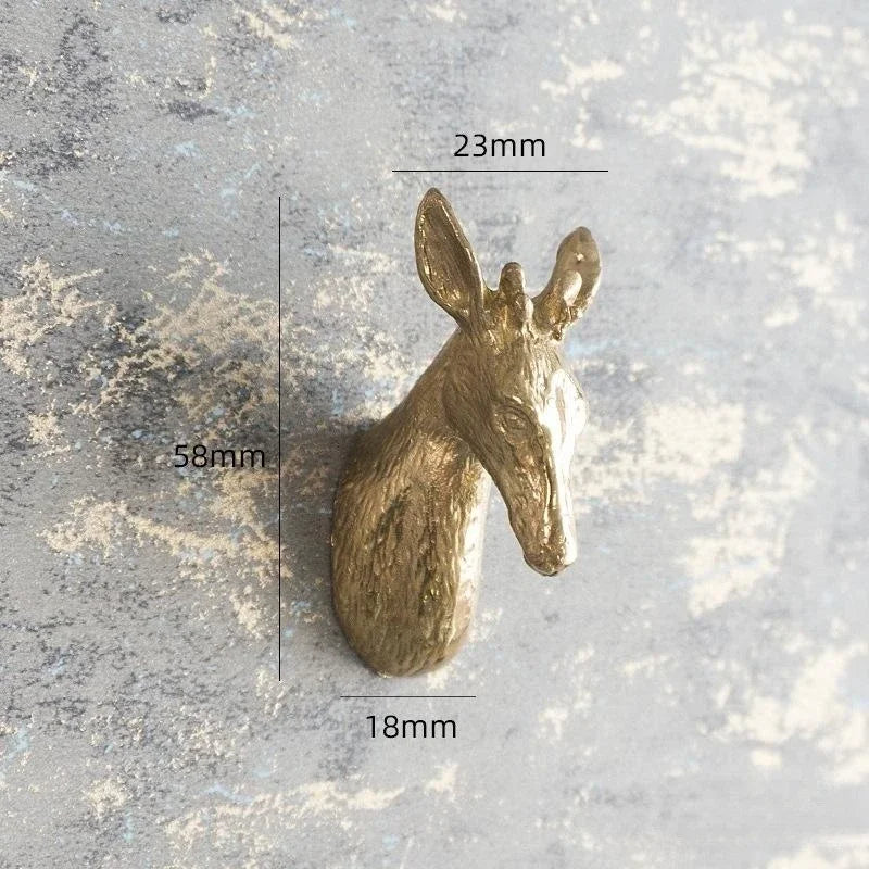 Luxury Brass Solid Handle Pure Copper Animal Shape High-grade Gold Wardrobe Dresser Drawer Cabinet Pulls Furniture