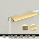 Long Hidden Brass Handle Invisible Solid Brass Pull for Kitchen Cabinet Gold Drawer Knobs Furniture Door Handles length