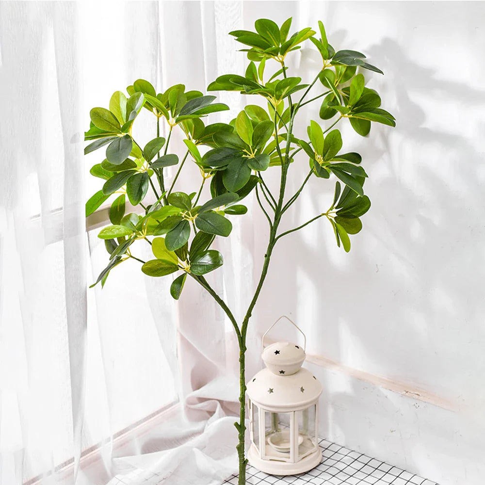 Dlight Decor 73cm Tropical Ficus Palm Tree Branch with Monstera Leaves