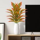 Dlight Decor 76cm Magnolia Banyan Leaf Branch with Green Sansevieria Accents