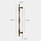Antique Brass Furniture Cabinet Handle – American Vintage Wardrobe Knob and Drawer Pull 244mm bar Handles