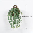 Dlight Decor 64cm Hanging Eucalyptus Vine with Apple Leaves 46.5cm Frost Green