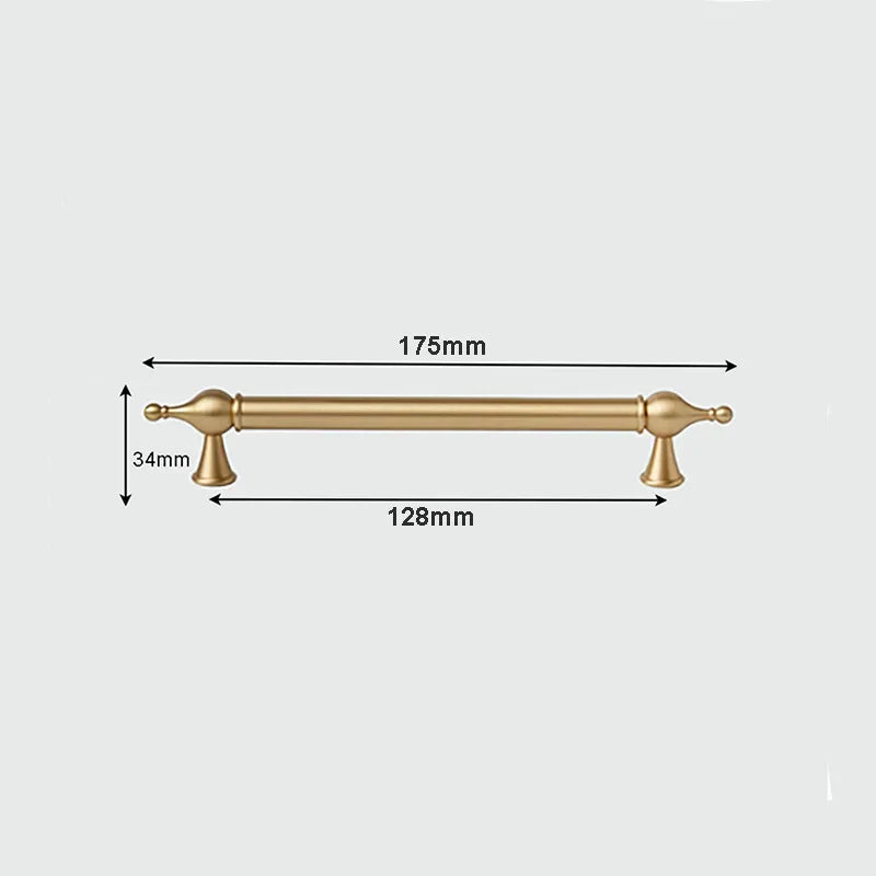 Modern Brass Cabinet Handles – Brushed Gold Bar Knobs for Furniture (60mm-368mm) 2026-175 Handles