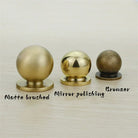 Solid Brass Ball Cabinet Knobs - Vintage Single-Hole Wardrobe and Drawer Handles Knobs