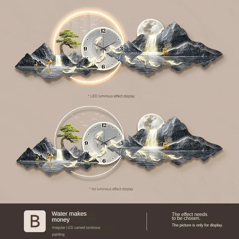 Dlight Decor Silent LED Wall Clock in Nordic Style style2 / 35x100cm wall Art