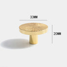 Hammered Brass Cabinet Handle – Handcrafted Knobs for Drawers Wardrobes and Kitchen Doors 33mm Knob