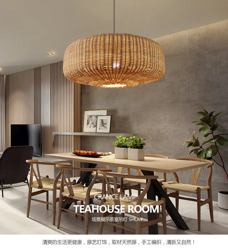 Retro Handmade Rattan Pendant Lights - Chinese - Inspired Vintage Lighting For Dining Rooms
