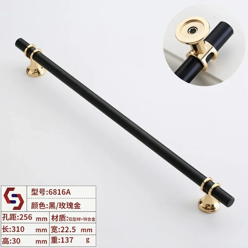 Modern T-Bar Cabinet Knobs and Handles – Sleek and Decorative Design Black rose gold 256 Handles