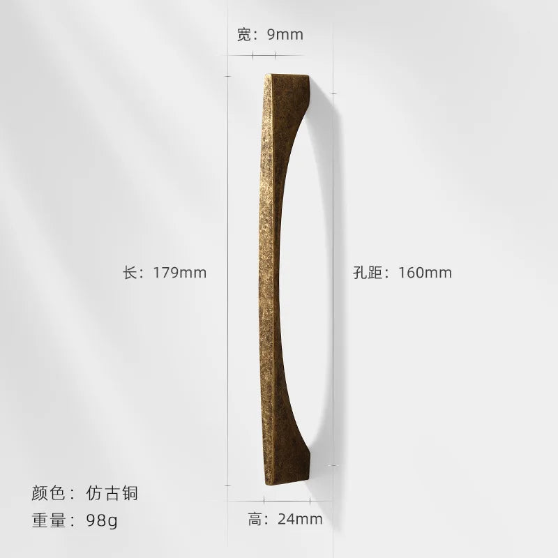 Antique Bronze Wardrobe Door Handles – Zinc Alloy Cabinet Pulls and Drawer Knobs 2042-160mm Handles