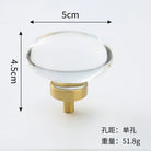 Brass Crystal Cupboard Cabinet Handle Kitchen Drawer Knobs Light Luxury Furniture Hardware Transparent Handle Home