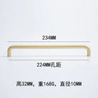 Solid Brass Cabinet Handles - Modern Golden Drawer Pulls for Dresser Wardrobe and Kitchen Cupboards Golden 224mm
