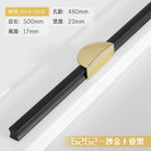 Black and Gold Cabinet Pulls - Double Color Aluminum Zinc Alloy Handles for Wardrobes and Kitchens 5252A-480mm Handles