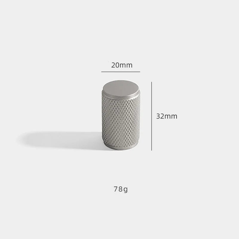 Solid Brass Knurled Cabinet Handles – Brushed Nickel Wardrobe Pulls and Textured Bar Knobs 20mm B Handles