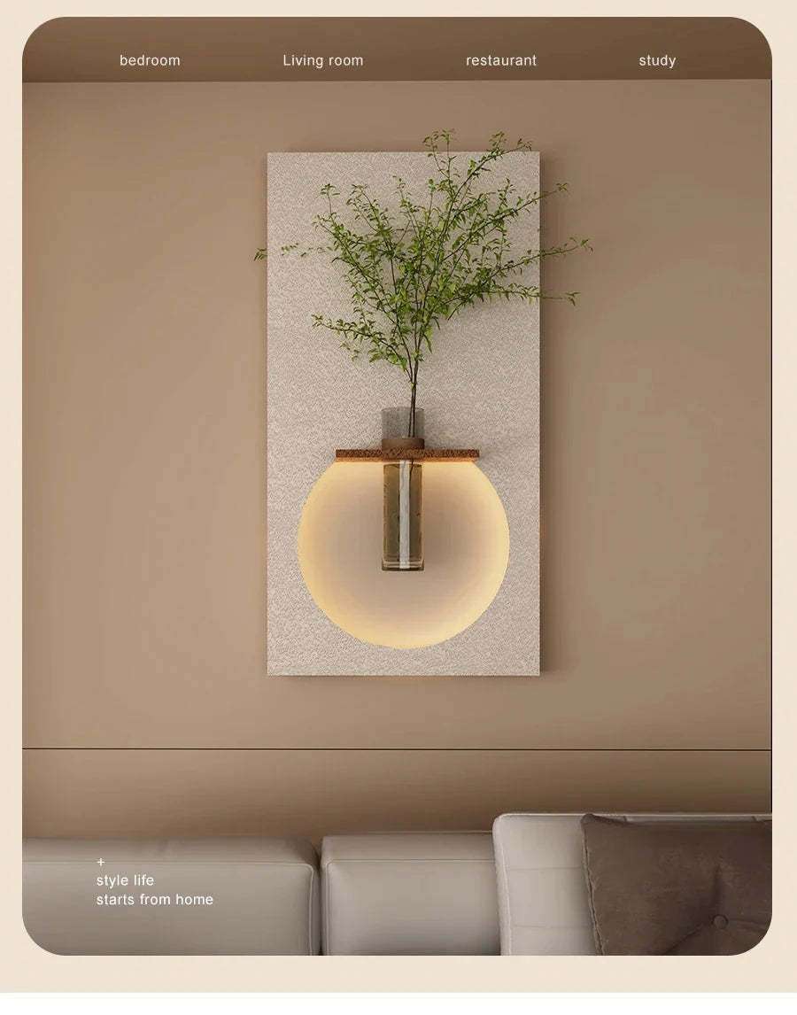 Dlight Decor Sandstone Vase Wall Lamp for Hallways Wall Art