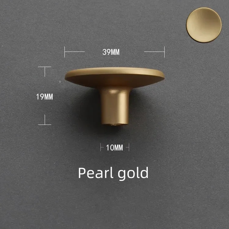 Modern Zinc Alloy Round Knob – Sleek Single Hole Furniture Handle Pearl gold Knobs