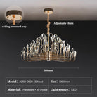 Serena Gold Crystal LED Chandelier – Modern Pendant Light for Dining & Living Room Diameter 50cm 1 chandelier