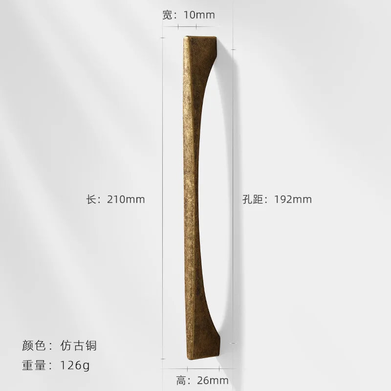 Antique Bronze Wardrobe Door Handles – Zinc Alloy Cabinet Pulls and Drawer Knobs 2042-192mm Handles