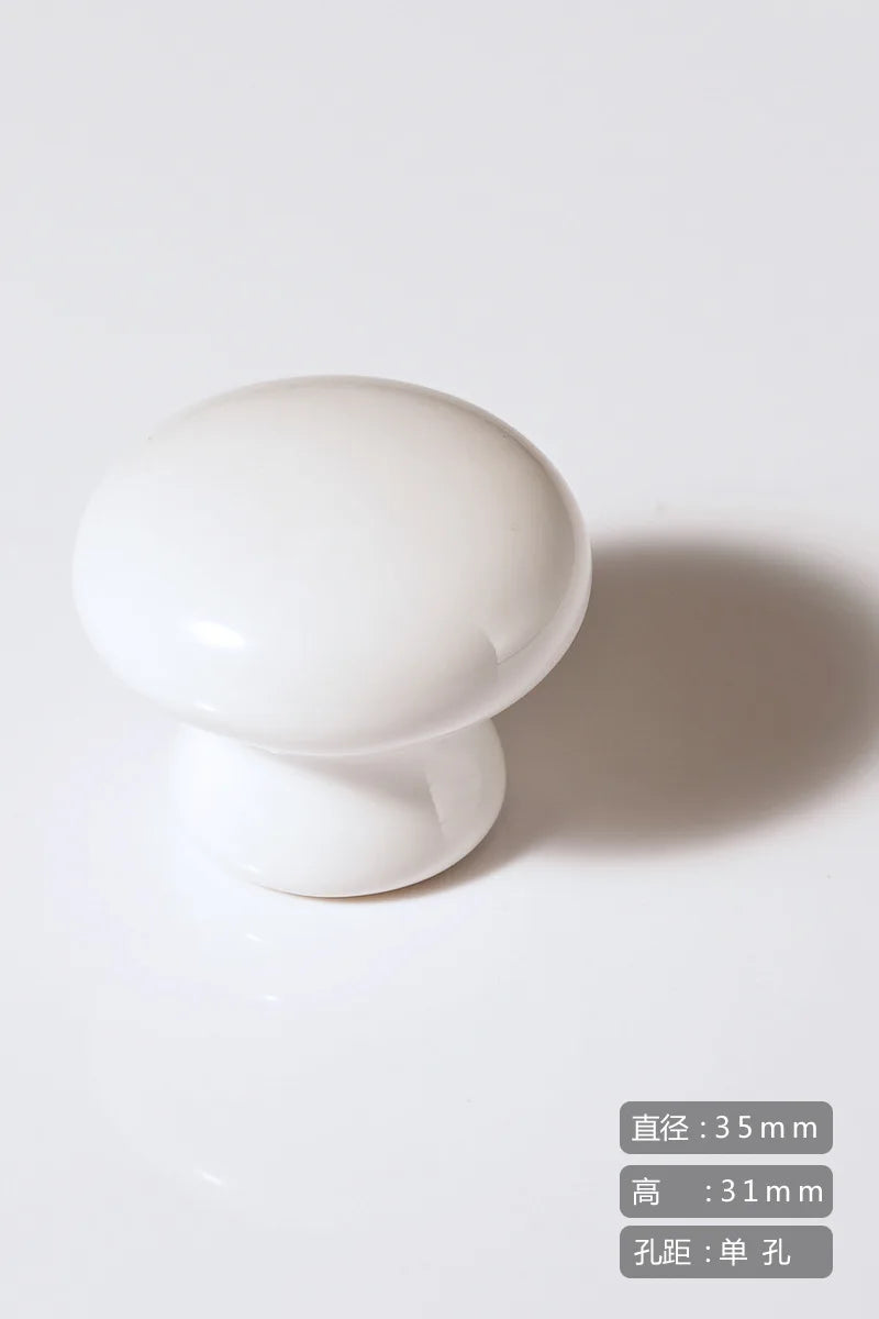 Cartoon Ceramic Cabinet Handles – Single Hole Circular Knobs for Children’s Room Furniture white Knobs