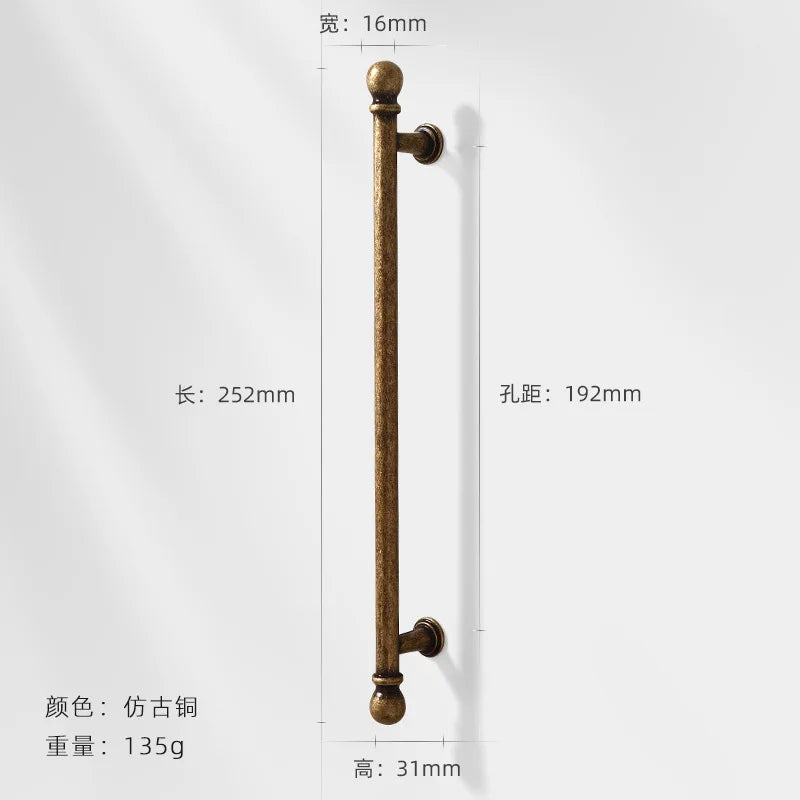 Antique Bronze Wardrobe Door Handles – Zinc Alloy Cabinet Pulls and Drawer Knobs 5066-192mm Handles