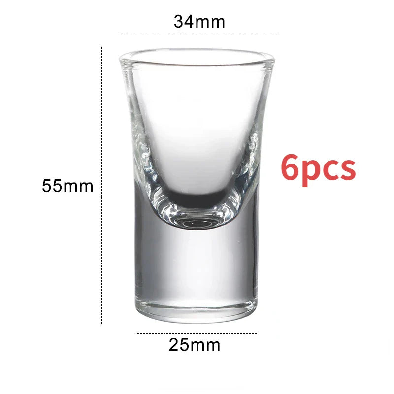 Dlight Decor 6pc 15ml Shot Glass Set – Thick Bottom Mini Liquor Cups 6pcs / 15ml