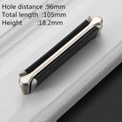 Modern Leather and Zinc Alloy Cabinet Handle – Elegant Drawer Pulls for Kitchen Wardrobe and Furniture (96mm) black