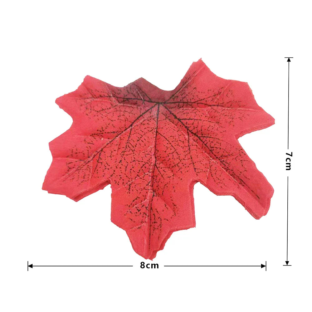 Dlight Decor Maple Leaves Set for Autumn Wall and Table Decor 8cm Crimson 50pcs
