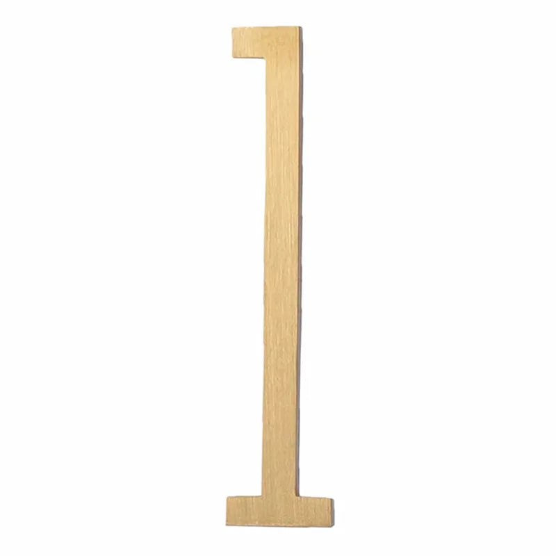 Solid Brass Alphabet Letters and Numbers – Adhesive DIY Door Decor for Home Hotel and Baby Names 1 / 100mm height Brass