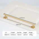 France Satin Gold Cabinet Handles – Solid Brass Kitchen Drawer Knobs and Door Pulls (130mm-510mm) 2031-510 Handles