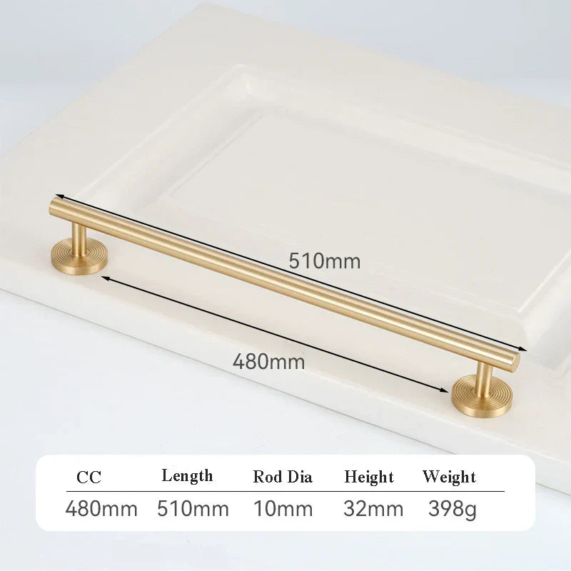 France Satin Gold Cabinet Handles – Solid Brass Kitchen Drawer Knobs and Door Pulls (130mm-510mm) 2031-510 Handles