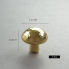 Nordic Handmade Brass Hammered Cabinet Handles – High-End Pulls for Drawers Wardrobes and Kitchen Furniture Mushroom