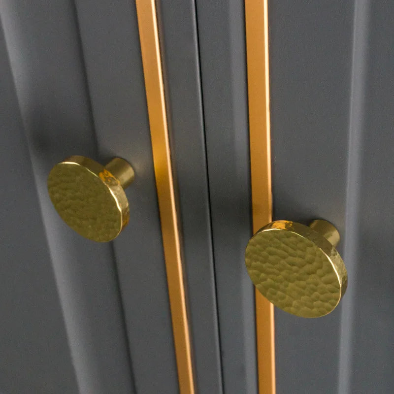 Nordic Handmade Brass Hammered Cabinet Handles – High-End Pulls for Drawers Wardrobes and Kitchen Furniture Knobs