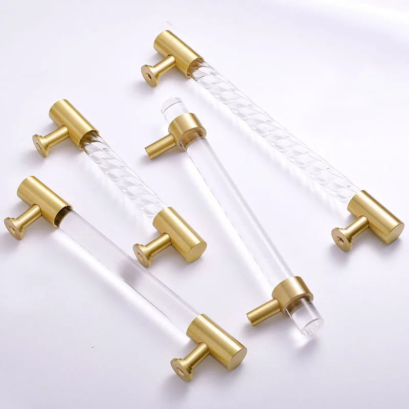 Transparent Acrylic Furniture Handles – Brass Cabinet Pulls and Wardrobe Knobs Handles