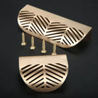 Modern Gold Leaf Cabinet Handles - Brushed Zinc Alloy Hollow Pulls for Furniture and Drawers Handles