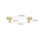 Transparent Acrylic Furniture Handles – Brass Cabinet Pulls and Wardrobe Knobs 130mm length Handles