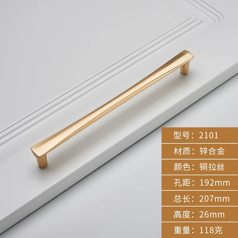 Brushed Zinc Alloy Door Handle – Simple Single Hole Design coppery-192 Handles