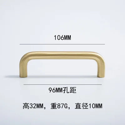 Solid Brass Cabinet Handles - Modern Golden Drawer Pulls for Dresser Wardrobe and Kitchen Cupboards Golden 96mm
