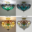 Vintage Mediterranean Tiffany Stained Glass Ceiling Lights - Elegance For Living Rooms Bedrooms