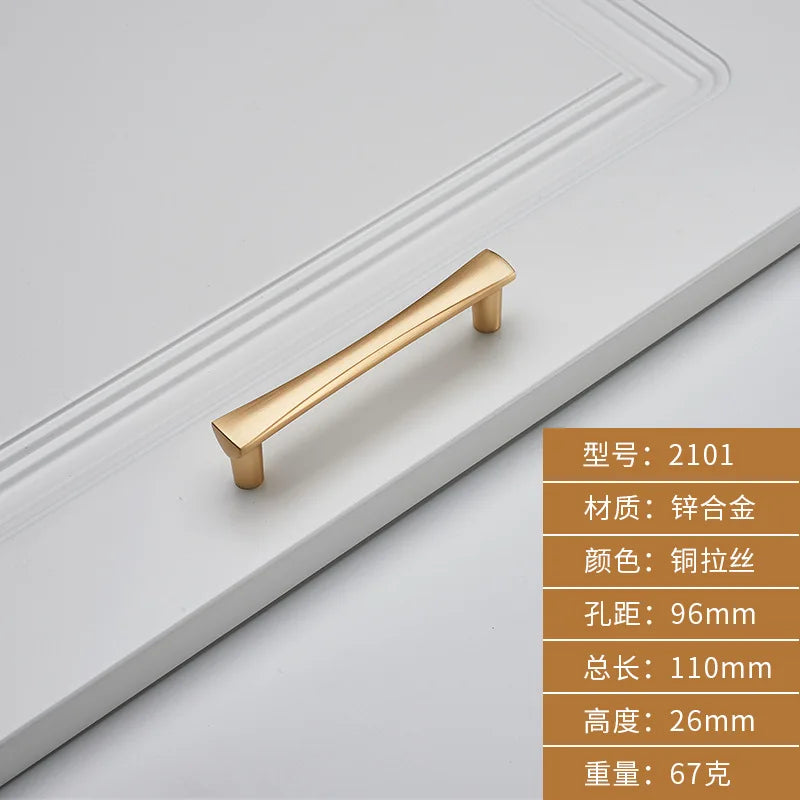 Brushed Zinc Alloy Door Handle – Simple Single Hole Design coppery-96 Handles