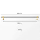 Nickel-Plated Brass Cabinet Handles – Gold and Matte Silver T-Bar Pulls for Wardrobes and Drawers 358mm Handles