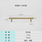 Modern Brushed Gold Cabinet Handles - Zinc Alloy Drawer Pulls for Kitchen and Furniture Bright gold 128mm Handles
